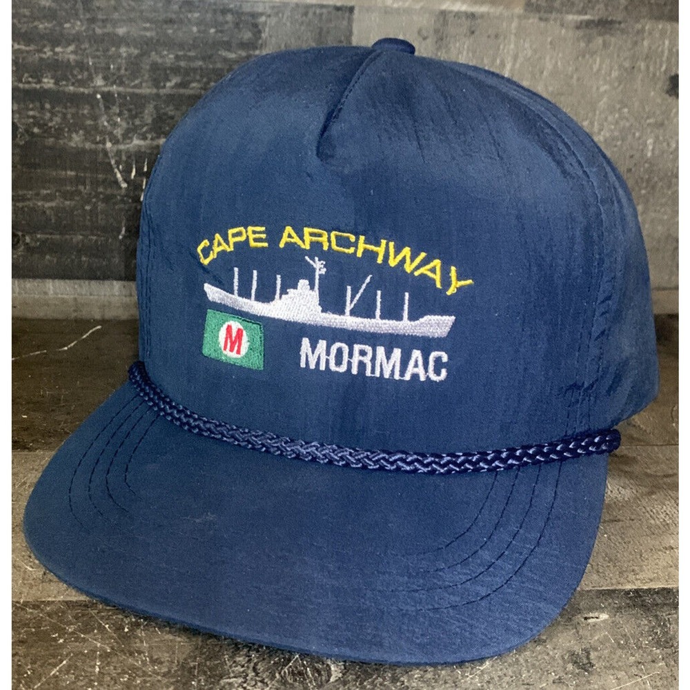 Cape Archway Mormac Navy Blue Vintage Snapback Rope Hat Cap Battleship